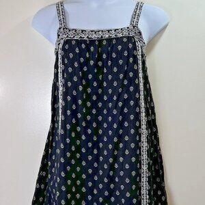 Lady's retro blue navy blue embroidered Betty dress